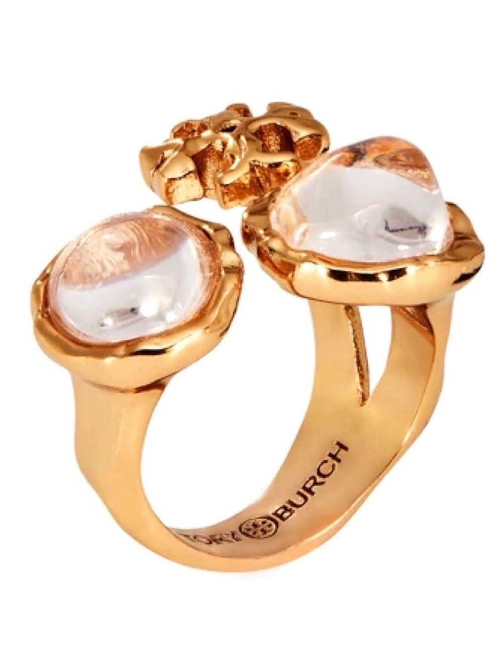 TORY BURCH • Vintage Gold Roxanne Logo Adjustable Ring